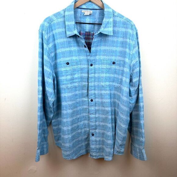 Carbon 2 Cobalt Light Blue Cotton Long Sleeve Button Shirt Men’s L Read - Picture 1 of 10